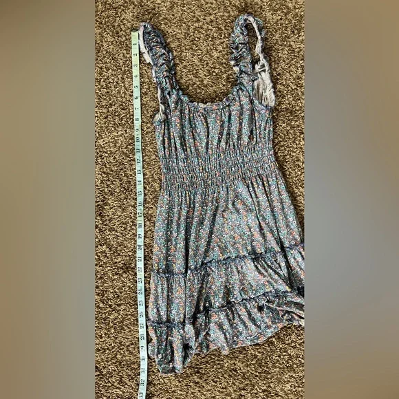Urban Outfitters Small Blue Mini Floral Print Jersey Dress - Picture 6 of 6